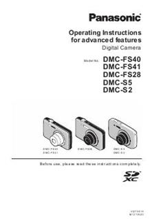 Panasonic Lumix FS28 manual. Camera Instructions.