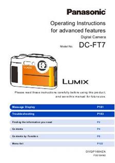 Panasonic Lumix FT7 manual. Camera Instructions.