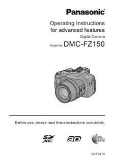 Panasonic Lumix FZ150 manual. Camera Instructions.