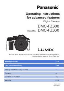 Panasonic Lumix FZ330 manual. Camera Instructions.