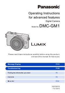 Panasonic Lumix GM1 manual. Camera Instructions.