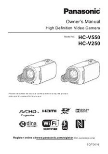 Panasonic HC V550 manual. Camera Instructions.