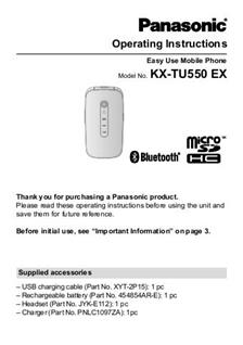 Panasonic KX TU550 manual. Camera Instructions.