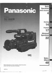 Panasonic NV M 40 B Printed Manual