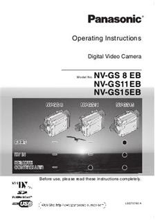 Panasonic NV GS 11 EB manual. Camera Instructions.