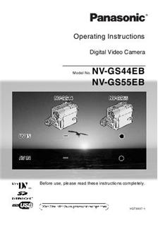 Panasonic NV GS 55 EB manual. Camera Instructions.
