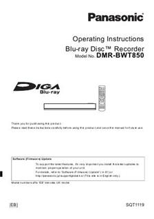 Panasonic DMR BWT 850 manual. Camera Instructions.