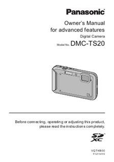 Panasonic Lumix TS20 manual. Camera Instructions.
