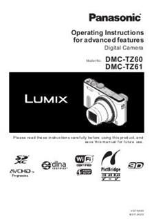 PRINTED Panasonic Lumix TZ60 User guide Instruction Colour 329 pages 