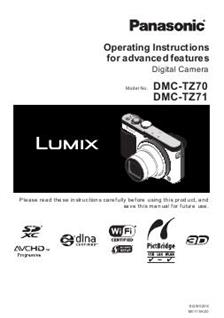Panasonic Lumix TZ70 manual. Camera Instructions.