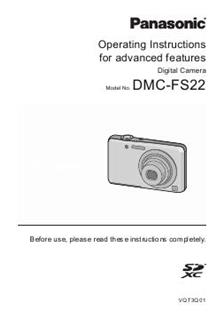 Panasonic Lumix FS22 manual. Camera Instructions.