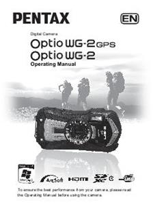 Pentax Optio WG2 GPS manual. Camera Instructions.