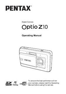 Pentax Optio Z10 manual. Camera Instructions.