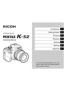Pentax K S2 Printed Manual