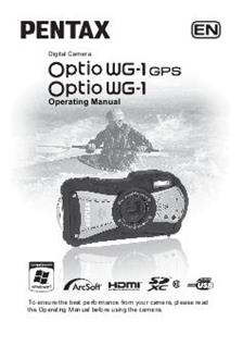 Pentax Optio WG1 manual. Camera Instructions.