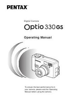 Pentax Optio 330 GS manual. Camera Instructions.