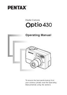 Pentax Optio 430 manual. Camera Instructions.