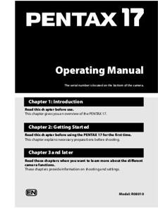 Pentax 17 manual. Camera Instructions.