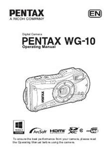 Pentax WG 10 manual. Camera Instructions.