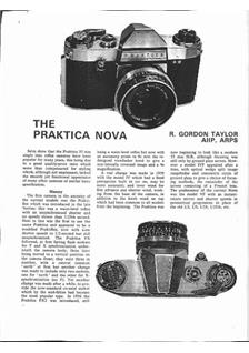 Praktica (VEB) Nova B manual. Camera Instructions.