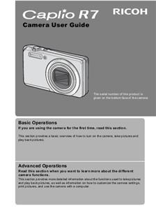 Ricoh Caplio R 7 manual. Camera Instructions.