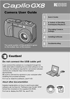 Ricoh Caplio GX 8 manual. Camera Instructions.