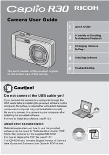 Ricoh Caplio R 30 manual. Camera Instructions.