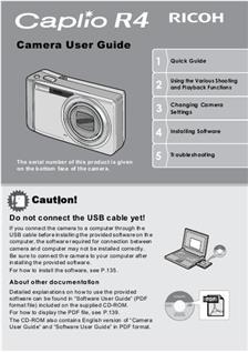 Ricoh Caplio R 4 manual. Camera Instructions.