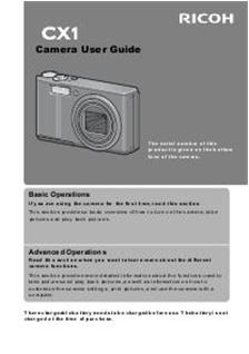 Ricoh CX 1 manual. Camera Instructions.