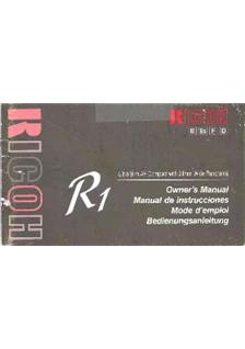 Ricoh R 1 manual. Camera Instructions.