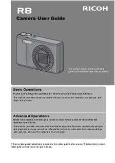 Ricoh R 8 manual. Camera Instructions.