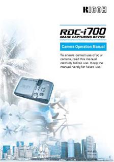 Ricoh RDC i 700 manual. Camera Instructions.