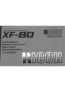 Ricoh XF 80 manual. Camera Instructions.