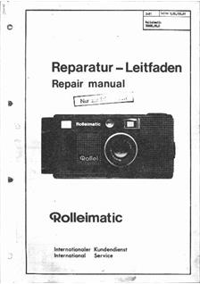 Rollei Rolleimatic manual. Camera Instructions.