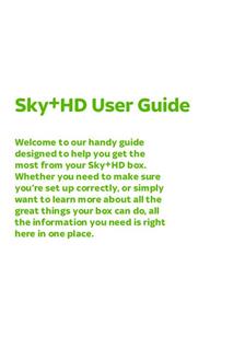 Sky Sky HD Box manual. Camera Instructions.