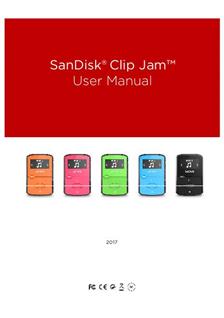 Sandisk Clip Jam manual. Camera Instructions.