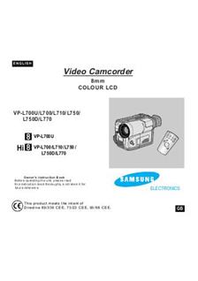 Samsung VP L 700 U manual. Camera Instructions.