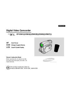 Samsung VP D 303 i manual. Camera Instructions.