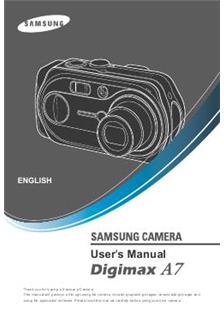 Samsung Digimax A 7 manual. Camera Instructions.