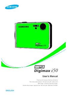 Samsung Digimax i 50 manual. Camera Instructions.