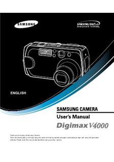 Samsung Digimax V 4000 manual. Camera Instructions.