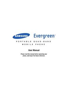 Samsung Evergreen manual. Camera Instructions.
