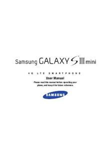 Samsung Galaxy S3 Mini manual. Camera Instructions.