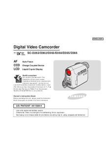 Samsung SC D 365 manual. Camera Instructions.