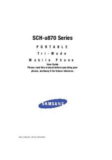 Samsung SCH-A870 manual. Camera Instructions.