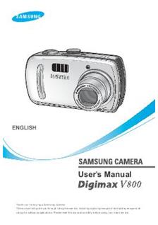 Samsung Digimax V 800 manual. Camera Instructions.