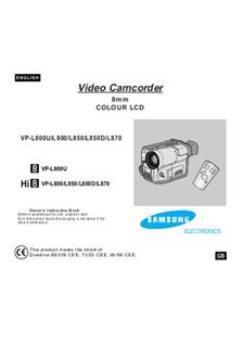 Samsung VP L 800 U manual. Camera Instructions.
