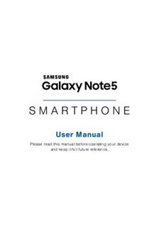 Samsung Galaxy Note 5 manual. Camera Instructions.