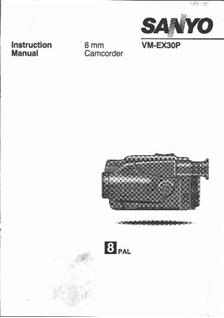 Sanyo VM EX 30 P manual. Camera Instructions.