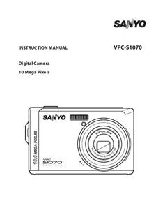 Sanyo VPC S 1070 manual. Camera Instructions.